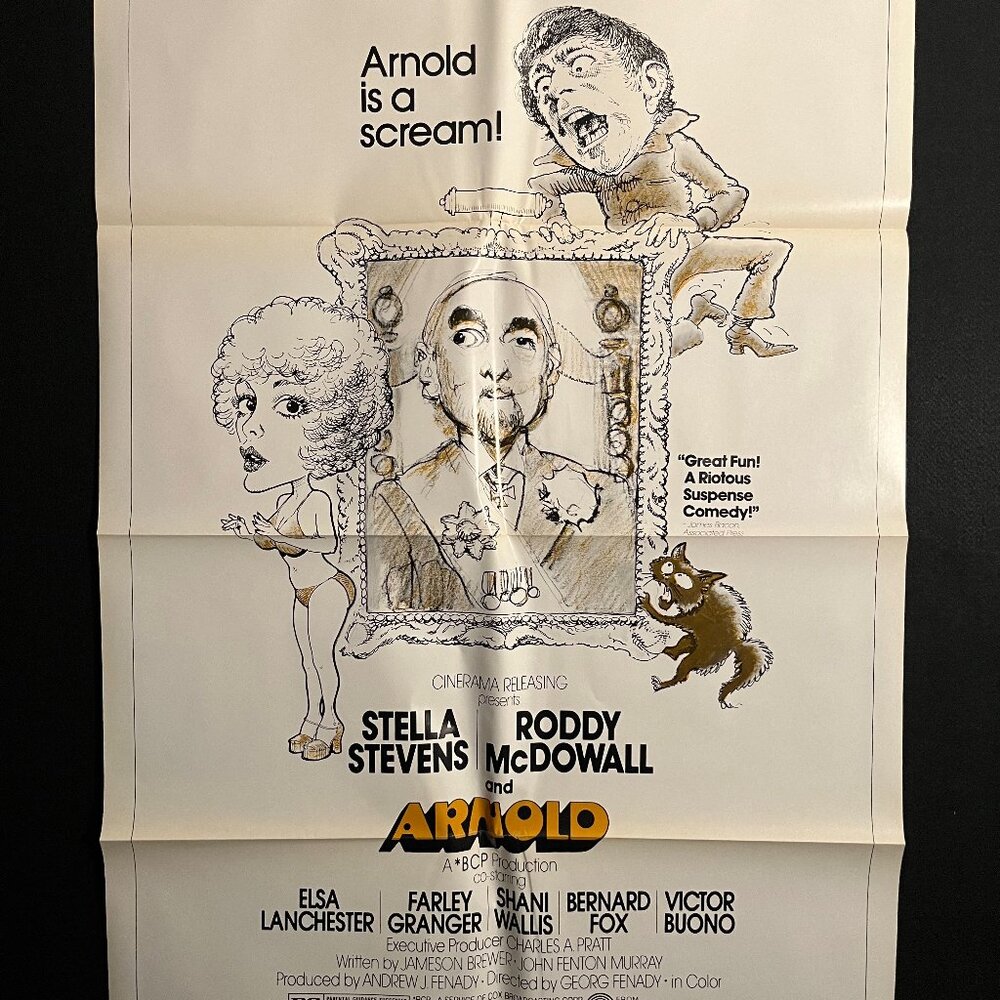 Arnold 1973 One Sheet Movie Poster Stella Stevens, Roddy McDowall